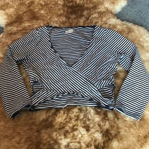 Hollister Mid Sleeve Crop Top with Cutouts